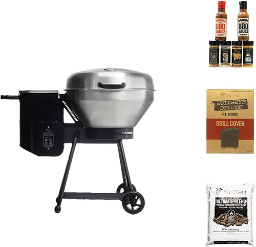 recteq Parrilla de pellets RT-B380 Bullseye + Paquete Básico de Asado, Barbacoa, al Aire Libre y Parrilla de Pellets Eléctrica, Ahumadores