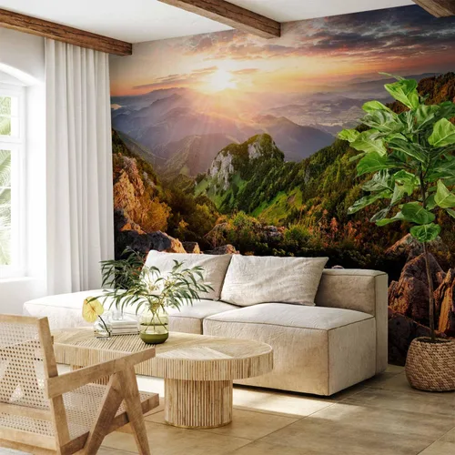 Miniatura 2 de artgeist Mural de pared con paisaje de 77 x 55 pulgadas, papel tapiz autoadhesivo extraíble para decoración de pared, diseño de montañas