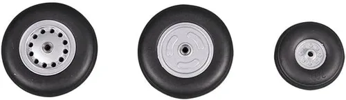 FMS - Ventilador conducido de 2.756 in EDF Jet A10 A-10 Juego de ruedas delanteras y traseras para neumáticos FMSPV121 RC modelo avión avión avión