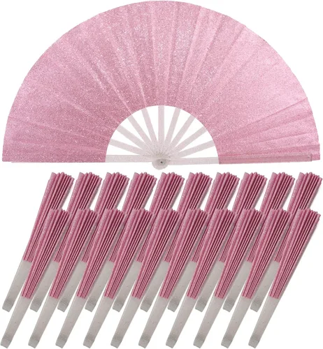 Miniatura 34 de 10 ventiladores plegables grandes de mano para hombres y mujeres, abanicos decorativos plegables, accesorios rave, utilizado para bailes, fiestas