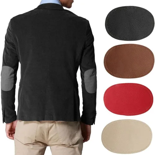 Miniatura 6 de BeeSpring 2 Piezas De Cuero Pu Parche Coser En Parches Repir Codo Rodilla Para Ropa Accesorios De Ropa - Color Café
