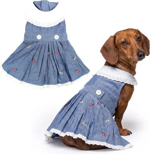 Miniatura 91 de Parisian Pet Chambray - Vestido para perro - Ligero sin mangas para perro, niña, talla XS Chambray en general