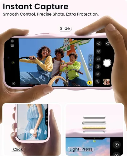 Miniatura 5 de ORNARTO Funda para iPhone 17 Pro de 6.3", Silicona Líquida Ondulada a Prueba de Golpes con Protección contra Caídas con Botón de Control de Cámara