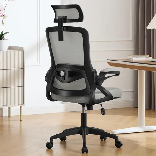 Miniatura 17 de Fizzin Silla de Oficina Ergonómica, Sillas de Computadora de 400 LBS con Soporte Lumbar Ajustable, Silla de Escritorio de Malla Transpirable Negro