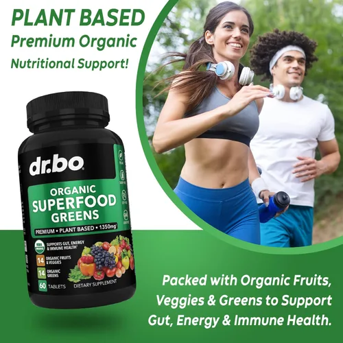 Miniatura 3 de Adrenal Support & Organic Superfood Greens & Fruit Supplements – Daily Energy Super Food Suplemento de frutas y verduras tabletas más alimentos