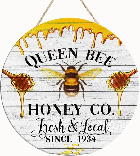 Miniatura 19 de Artsy Woodsy Decoración de pared personalizada de placa de madera de abeja de miel, regalos para apicultores - Decoración para amantes de las abejas