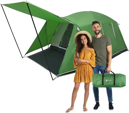 Miniatura 8 de Camping Tent - Water-Resistant Cabin Style Outdoor Shelter with Built-in Screen Tent and Carrying Bag by Wakeman Outdoors Azul