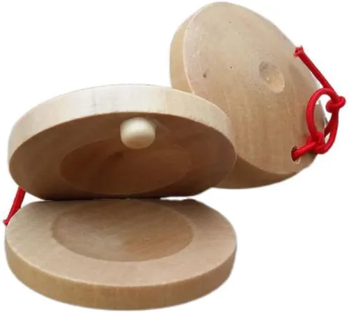 Castañuelas de madera para adultos - Instrumento musical (2 piezas)
