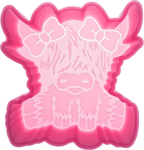 Molde Freshie de silicona MUBYOK M457 Baby Highland Cow de silicona para hornear perlas aromáticas para automóvil, suministros de freshie