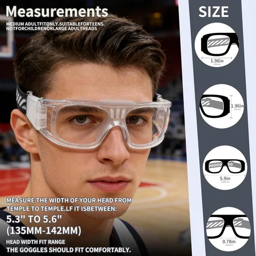 Miniatura 2 de N/A" Gafas deportivas para hombre, para raquetbol, baloncesto, fútbol, gafas protectoras, lentes de choque y colisión, reemplazables Marco