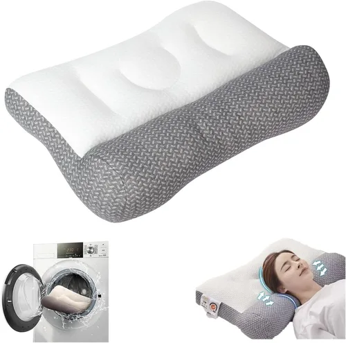 Almohada súper ergonómica, almohada cervical para aliviar el dolor de dormir, diseño de ranura para las orejas, almohada cervical para todas las