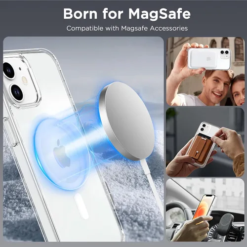 Miniatura 4 de CACOE Funda magnética para iPhone 12 y iPhone 12 Pro de 6.1 pulgadas - Compatible con MagSafe y soporte magnético para teléfono en el automóvil,