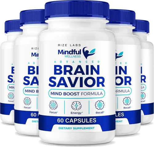 rize labs - Cápsulas para salvar el cerebro de Mindful Wellness – Fórmula diaria de enfoque y claridad con una mezcla equilibrada para el estado de