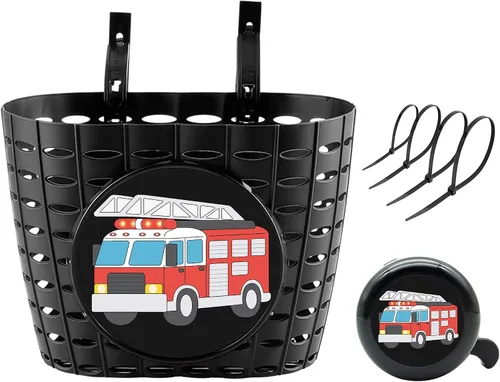Miniatura 14 de Boys Bike Basket, Cute Bicycle Basket for Kids, Toddlers, Plastic Front Handlebar Basket for Scooter, Tricycle