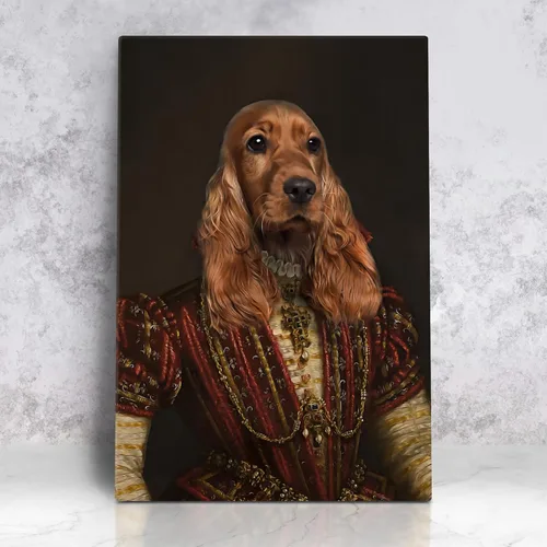 Pintura personalizada para retratos de mascotas de perros y gatos, estilo renacentista sobre lienzo, retrato real de mascotas a partir de la foto,