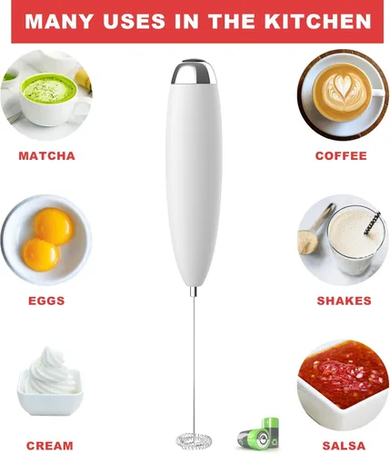 Miniatura 4 de Espumador de mano para café, espumador de leche mejorado, batidor de matcha, mezclador de bebidas eléctrico, mini batidor de mano, mini batidor