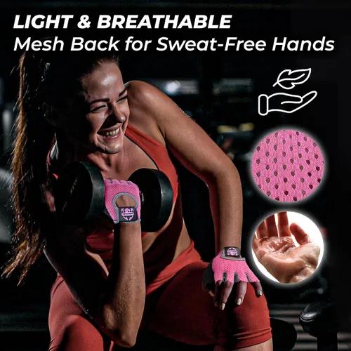 Miniatura 4 de Guantes de entrenamiento FIGHTSENSE para hombres y mujeres, guantes de levantamiento de pesas con palma acolchada de silicona antideslizante