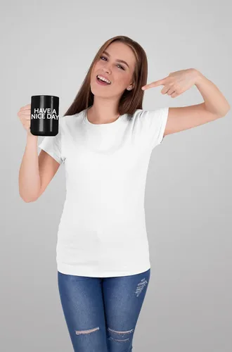 Miniatura 8 de Divertida taza de café para hombres y mujeres - Taza Have A Nice Day con dedo medio en el fondo Divertidos regalos de broma de elefante blanco