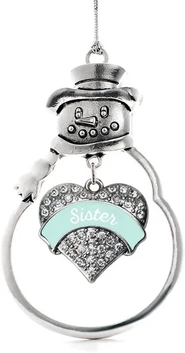 Miniatura 172 de Colgante de plata con diseño de Detroit con forma de corazón y muñeco de nieve con circonitas cúbicas
