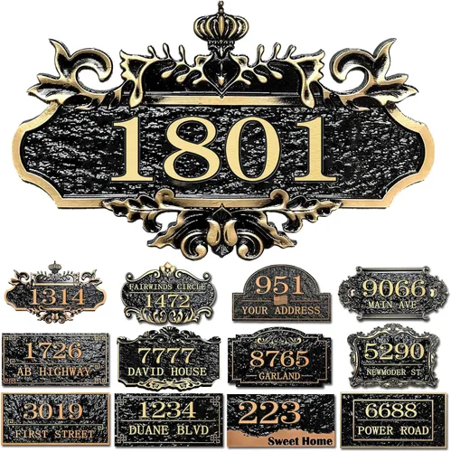 Placa personalizada de dirección de casa, letrero de dirección de nombre de calle personalizado para números de casa, placa para buzón de garaje