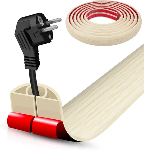Miniatura 103 de Cubierta autoadhesiva para cables de suelo, gestión de cables de 3.3 pies, protector de tira de extensión para cables, evita tropiezos de cables