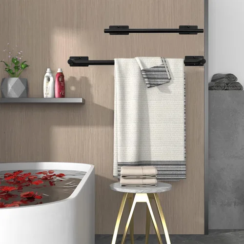 Miniatura 3 de Barra de Toalla de Baño Autoadhesiva, Barras de Toalla de Acero Inoxidable para Baño Adhesivas y Montadas en la Pared, Soporte de Toalla Resistente