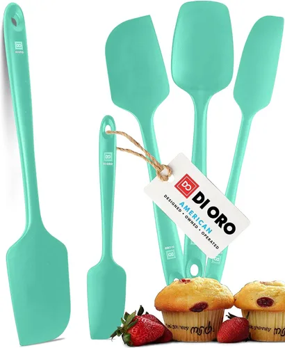 Miniatura 12 de DI ORO Juego de espátulas de silicona – Espátulas de cocina de goma para hornear, cocinar y mezclar – Resistente al calor a 600 °F y libre de BPA