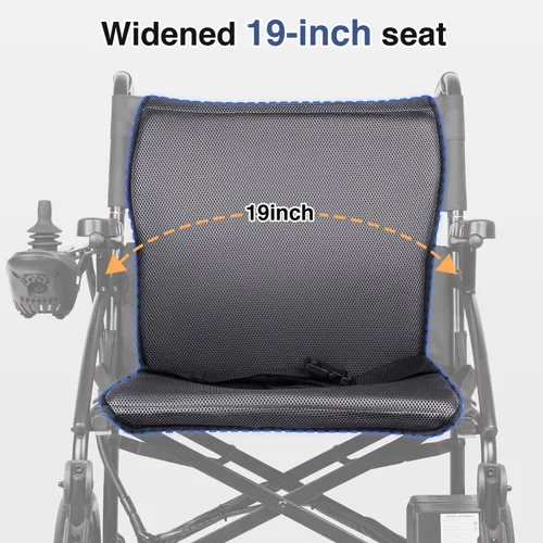Miniatura 4 de SLF30 Sillas de ruedas eléctricas para adultos, silla de ruedas motorizada plegable y duradera con asiento de 19 pulgadas y soporta hasta 300 libras