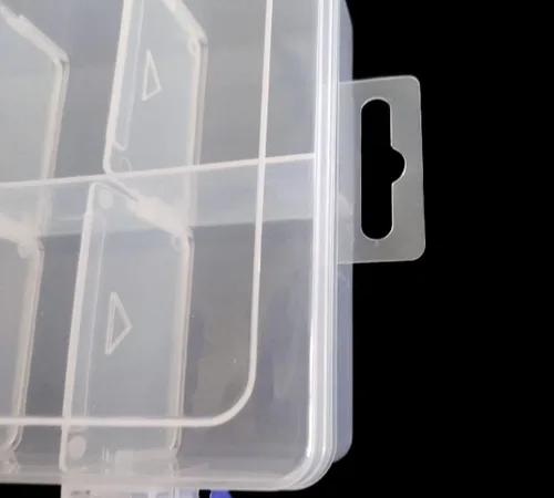Miniatura 3 de Caja de almacenamiento de plástico transparente con divisores ajustables, organizador portátil de cuentas transparentes para aretes, organizador