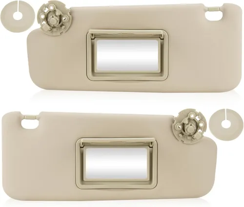 Miniatura 11 de Visera solar de 3 agujeros para Chevy Cruze 2011-2016, visera solar beige del lado izquierdo del conductor Reemplazo 95034256, 95034253, 84126667