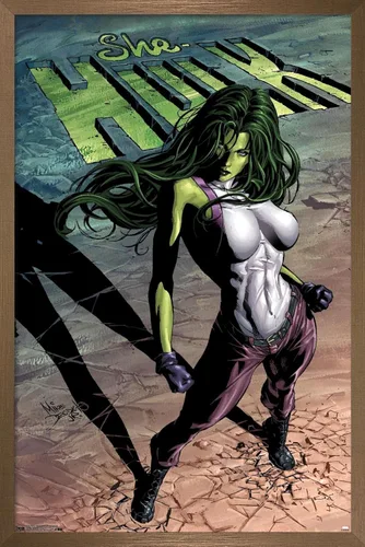Miniatura 14 de Trends International Marvel Comics - Póster de pared She-Hulk #29, 22.375 x 34 pulgadas, versión enmarcada de madera de granero Versión enmarcada