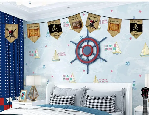 Miniatura 4 de Jolly Roger - Cartel de pirata, banderines de tela, decoraciones para interiores y exteriores, cartel de fiesta temática pirata
