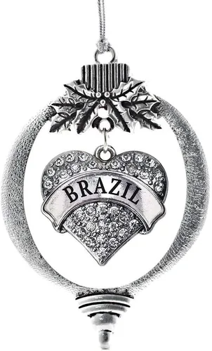 Miniatura 42 de Inspired Silver Adornos festivos de dije de corazón pave de plata con circonitas cúbicas