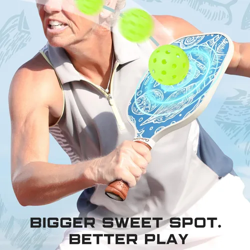 Miniatura 6 de niupipo Pickleball Paddles Set of 2/4/1, USAPA Approved Carbon Fiber & Fiberglass Hybrid, Easy Power, Polypropylene Honeycomb Core, Cushioned 4.72