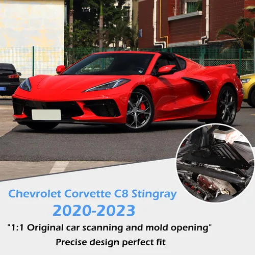 Miniatura 6 de Cubierta de panel de bahía de motor compatible con Chevrolet Corvette C8 2020-2023, cubiertas traseras de aleación de aluminio para motor izquierda