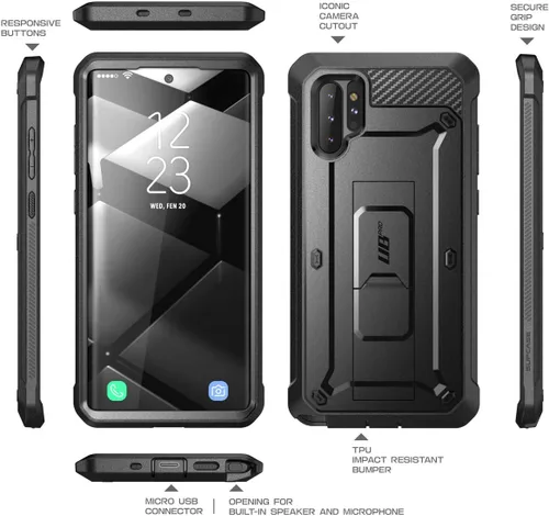 Miniatura 7 de SUPCASE Funda para Samsung Galaxy Note 10 Plus/Note 10 Plus 5G (Unicorn Beetle Pro), [soporte integrado y clip para cinturón] Funda resistente