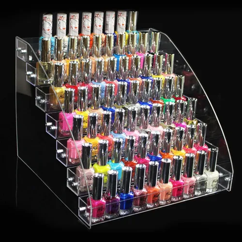 Miniatura 3 de Organizador de esmalte de uñas, bandeja de acrílico transparente para botellas de esmalte de uñas, soporte de mesa, soporte de almacenamiento