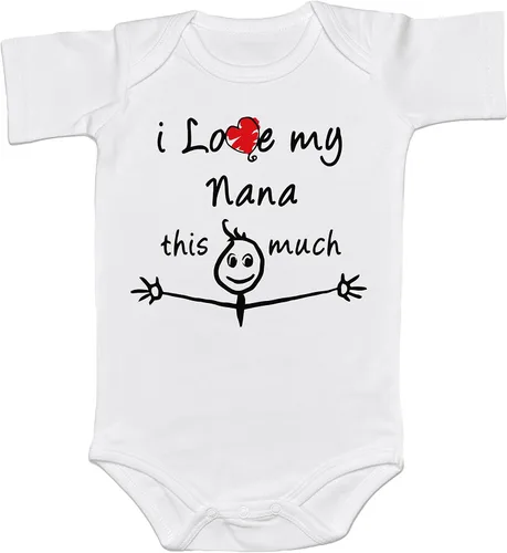 Divertido regalo de anuncio de embarazo para abuelos, My Nana and Papa Love Me - Mameluco para bebé