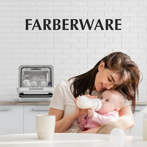 Miniatura 6 de Farberware Lavavajillas de mostrador portátil con tanque de agua incorporado de 5 litros - Sistema de 5 programas para hogar, RV y apartamento