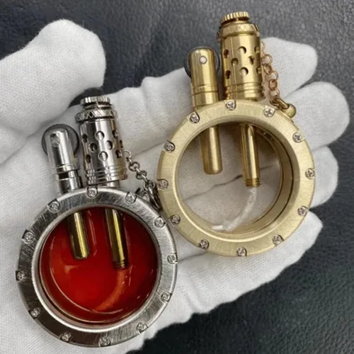 Miniatura 6 de Encendedor de queroseno transparente retro, encendedor de queroseno steampunk con diseño creativo de botella transparente, encendedor de encendido