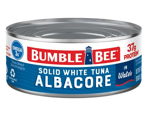 Miniatura 20 de Bumble Bee - Atún blanco sólido en aceite, lata de 12 onzas, atún capturado en estado salvaje, 0.74 oz de proteína por porción, alto en omega-3, sin