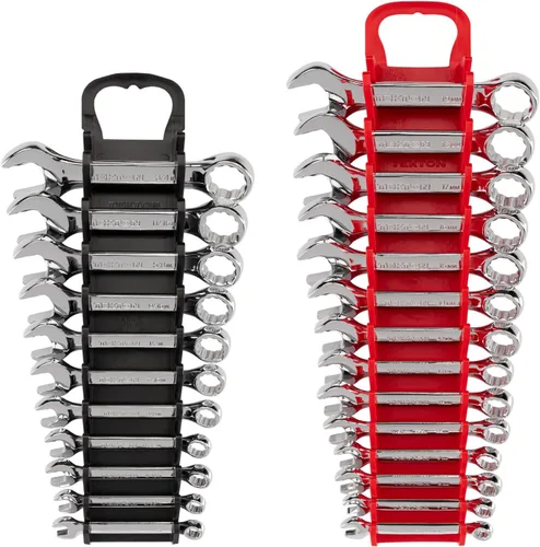TEKTON WCB92403 - Juego de llaves combinadas stubby con soportes, 25 piezas (1/4-3/4 pulgada, 6-19 mm)