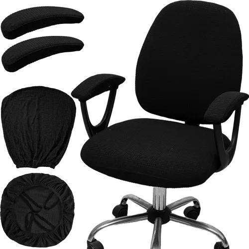 Miniatura 18 de Melaluxe Funda para silla de oficina con fundas para reposabrazos, funda elástica universal para silla de escritorio, fundas para silla