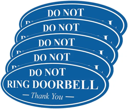 Miniatura 65 de All Quality Cartel de agradecimiento ovalado con texto en inglés «Do not Ring DOORBELL», color negro, pequeño, 1 paquete
