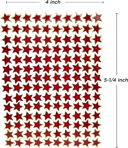 Miniatura 2 de Pegatinas escolares de estrellas (10 hojas, pequeñas, rojo)