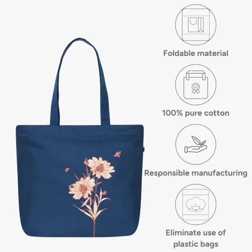 Miniatura 120 de Ecoright Bolsa de lona estética para mujer, bolsa grande con cremallera y bolsillo, bolsa de mano para mujer, para yoga, trabajo, playa