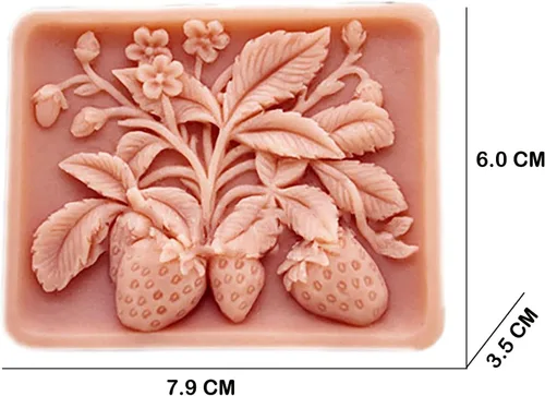 Miniatura 2 de Molde de jabón de silicona para hacer jabón, manualidades, hecho a mano, chocolate, caramelo, pastel, flor de fresa (14448)