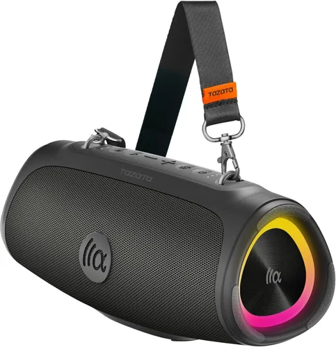 TAZATA Altavoz Bluetooth portátil, 90 W (pico), altavoces de subgraves grandes inalámbricos Bluetooth 5.3 con carga USB Powerbank, resistente al
