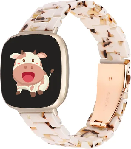 Miniatura 7 de Wearlizer Correa de resina compatible con bandas Fitbit Sense/Versa 3 Bands/Sense 2 Bands/Versa 4 bandas para mujeres y hombres, linda correa