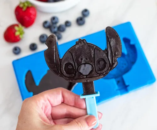 Miniatura 5 de Disney Lilo & Stitch - Molde para hacer paletas de hielo, bandeja de cubitos de hielo de silicona para congelador Artículos esenciales de cocina